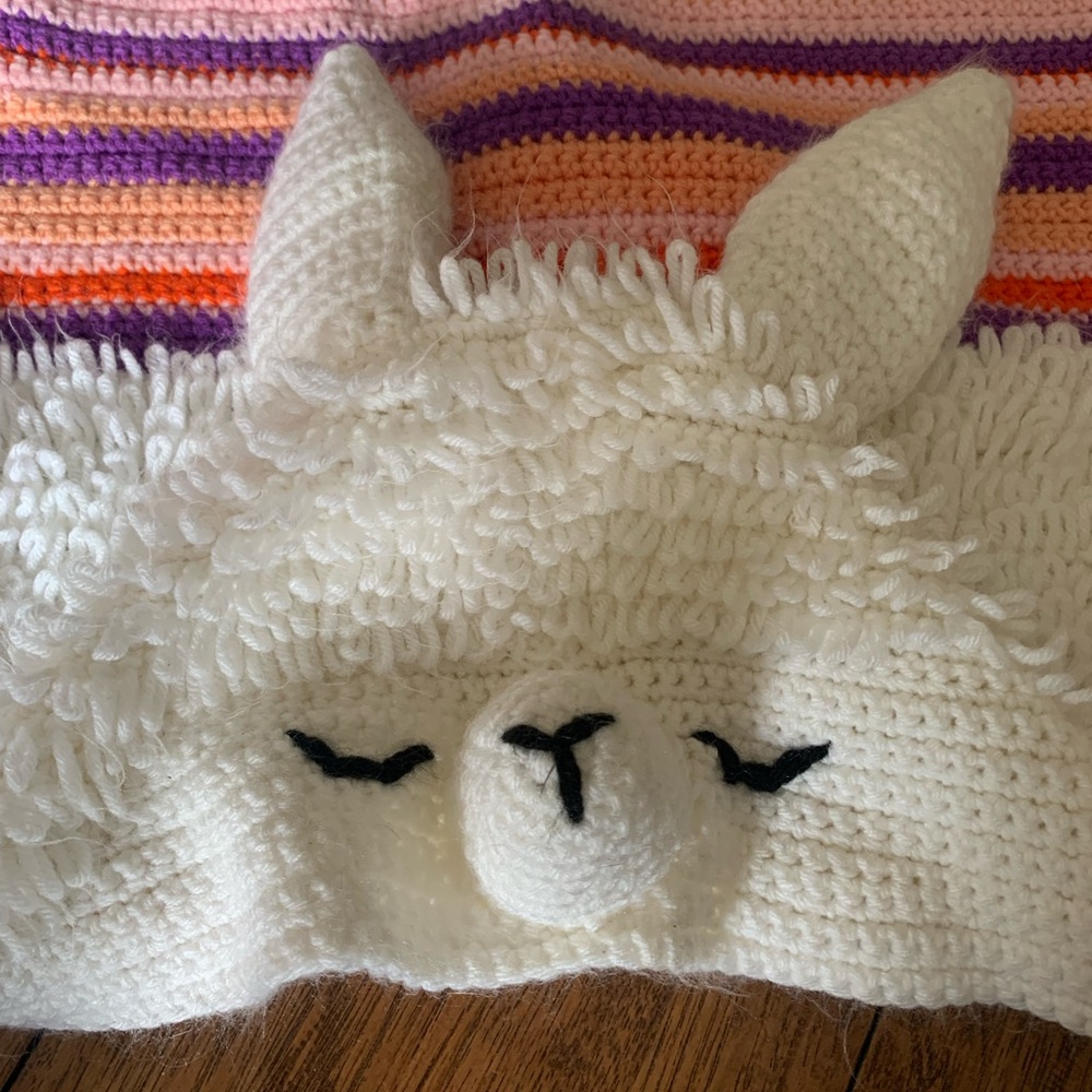 HAND KNIT LLAMA WRAP  | With Hood and Hand Covers